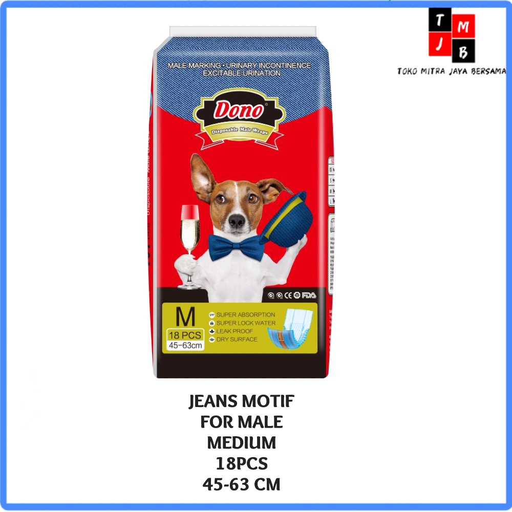 POPOK ANJING JANTAN XS S M DIAPERS MALE WRAPS MOTIF JEANS DONO HEWAN PELIHARAAN