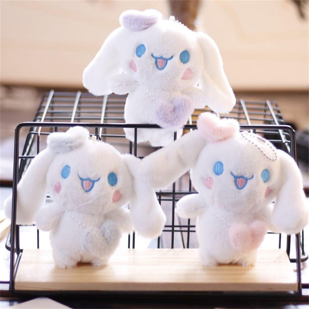 gantungan kunci boneka cinnamoroll topi love sanrio lolita fluffy boneka