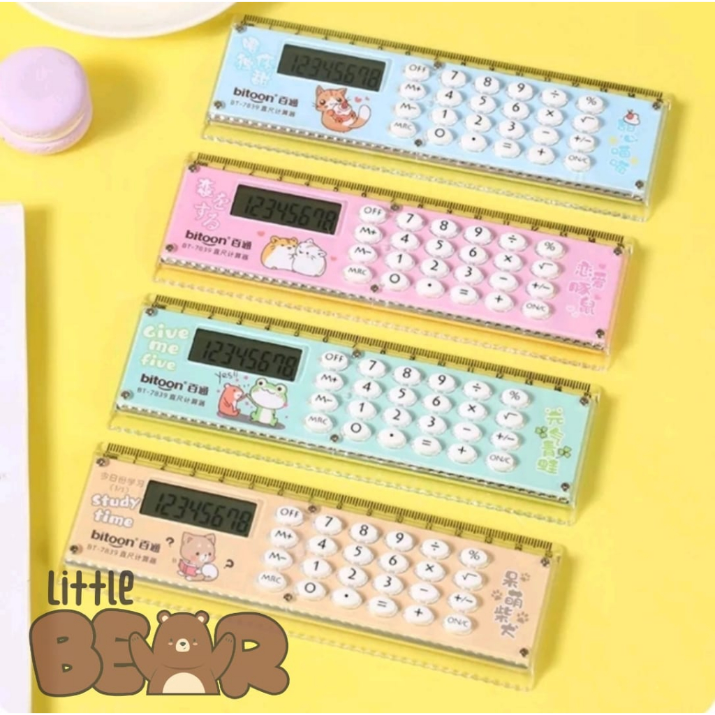 

PENGGARIS KALKULATOR 8 DIGIT MULTIFUNGSI 2 IN 1 / PENGGARIS 15 CM