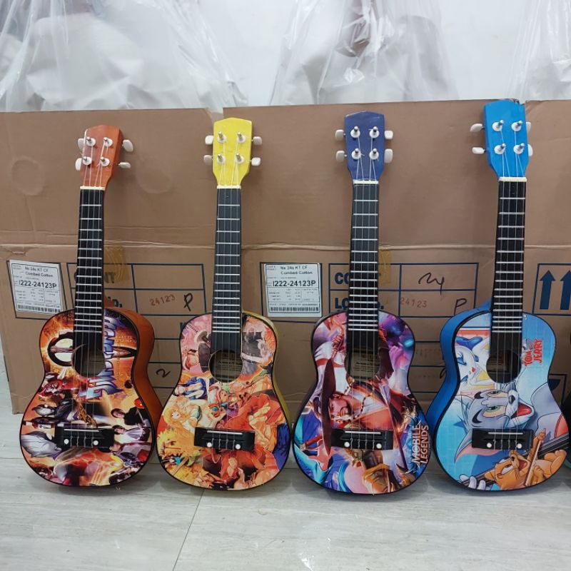 Ukulele senar 4 karakter/ kartun murah packing AMAN dan BERGARANSI jika rusak