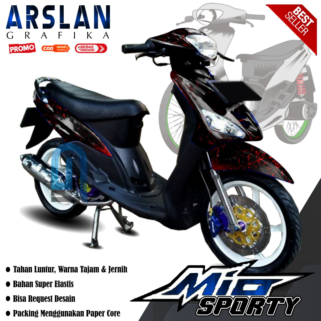 Decal MIo Sporty Full Body Stiker MIo Sporty Full Body Dekal MIo Sporty Full Body Variasi / Desain H