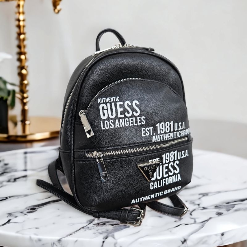 (WODB) tas ransel manhattan wanita backpack size besar large medium jumbo mommy diaper bag fashion logo 4g brown coffee black punggung bp girl carry all gb