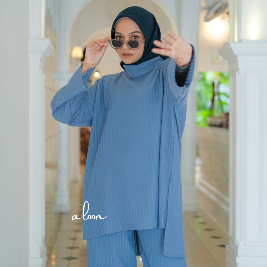 Ilona One Set Oversize Knit Premium – Setelan One Set Wanita Kekinian