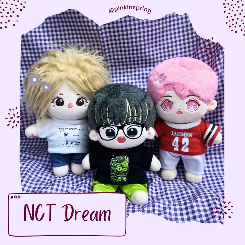 [READY] Doll Clothes T'shirt 20cm NCT Dream Baju Boneka Kpop Renjun Jaemin Jeno Mark Haechan