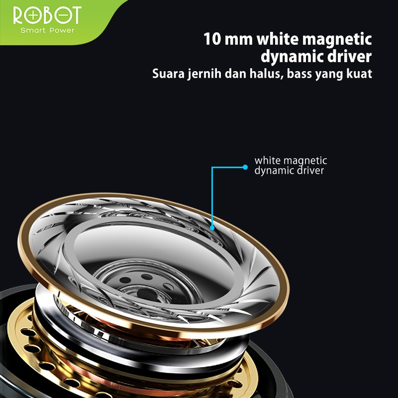 Headset Robot RE20 Oblique ln-Ear Deep Bass ultra light Earphone