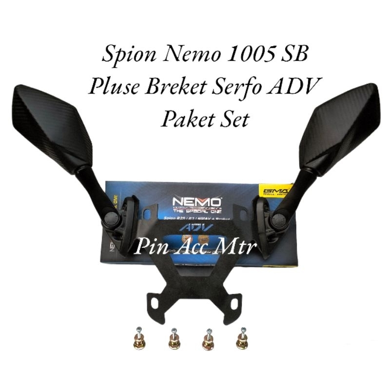New Paket ADV150/ADV160 Pnp Breket Serfo ADV+Spion Nemo 1005 SB Pendek Kaca Bening