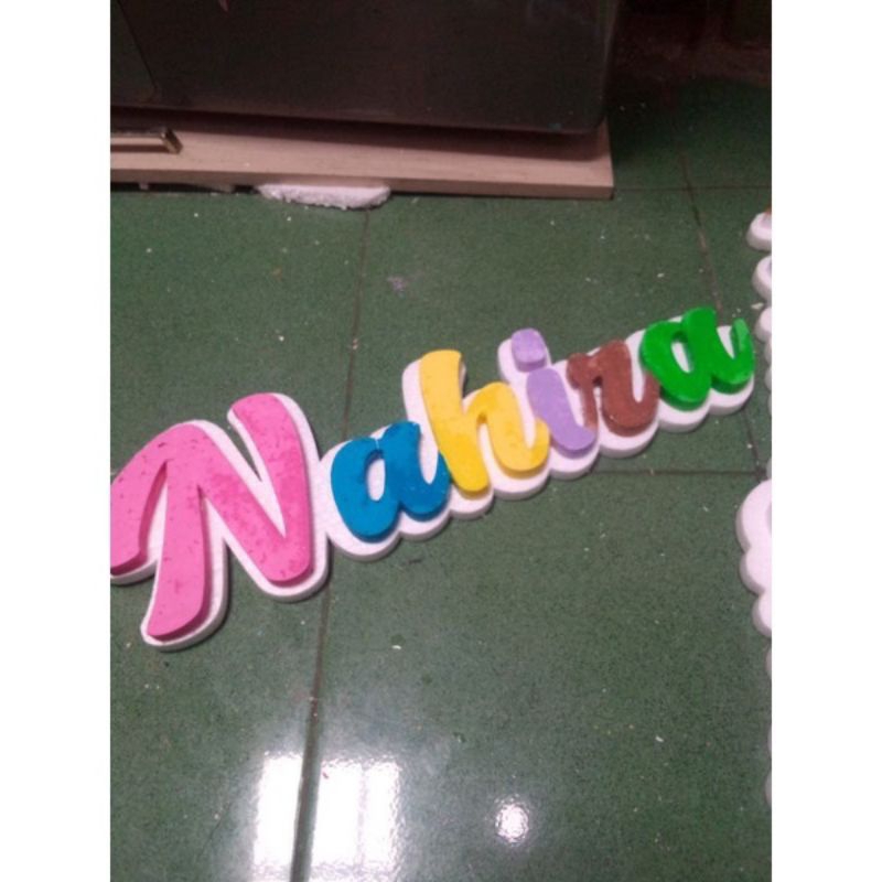 Nama Dengan Outline Font Bebas Styrofoam Dekorasi Pesta