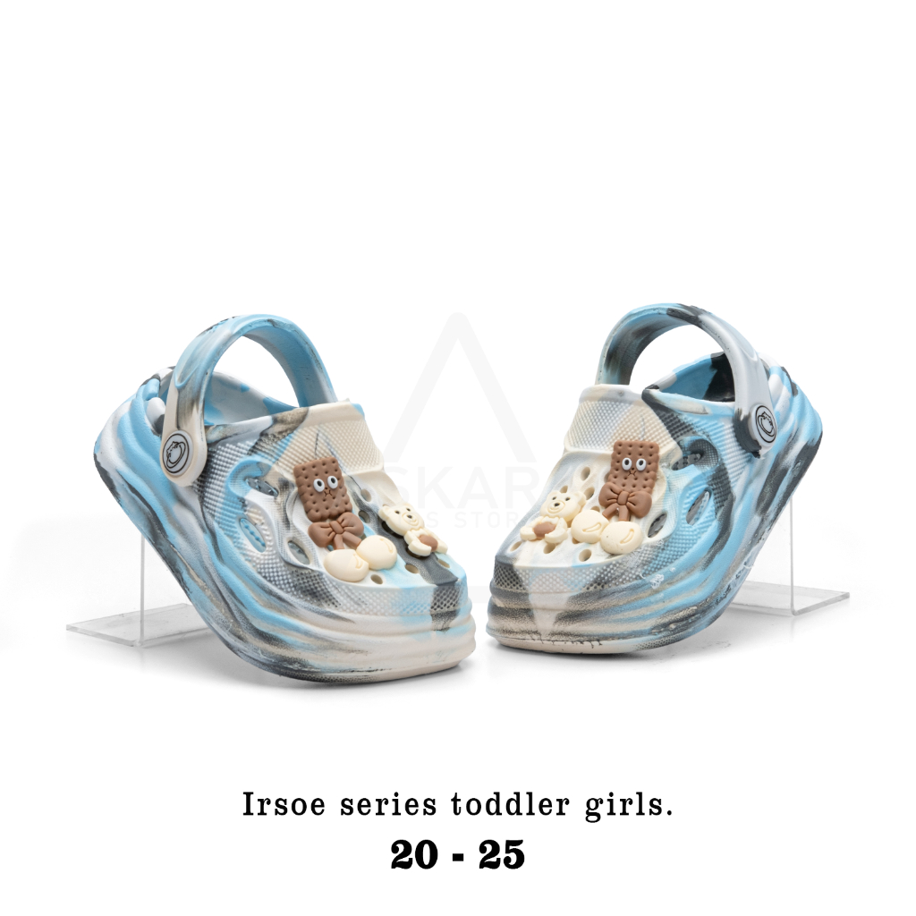 Irsoe - New Sandal anak perempuan baby girl model corak loreng tali belakang berkarakter 1 - 3 tahun ASKARA