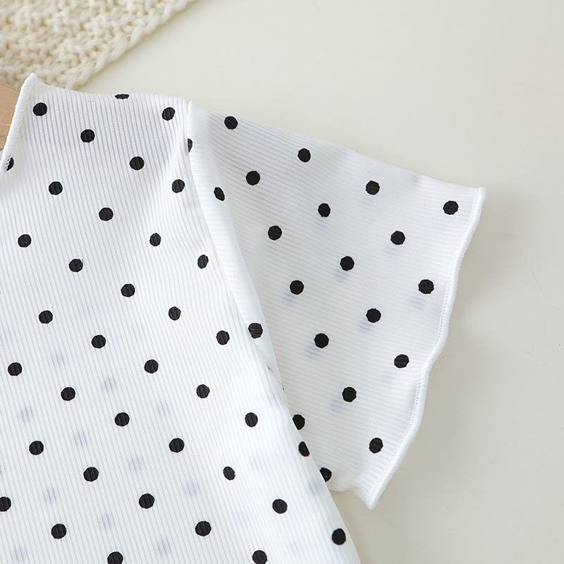 ByKiddos - Piyama Anak Setelan Baju Tidur Anak Perempuan Lengan Pendek Motif Polka Dot Import PART 3