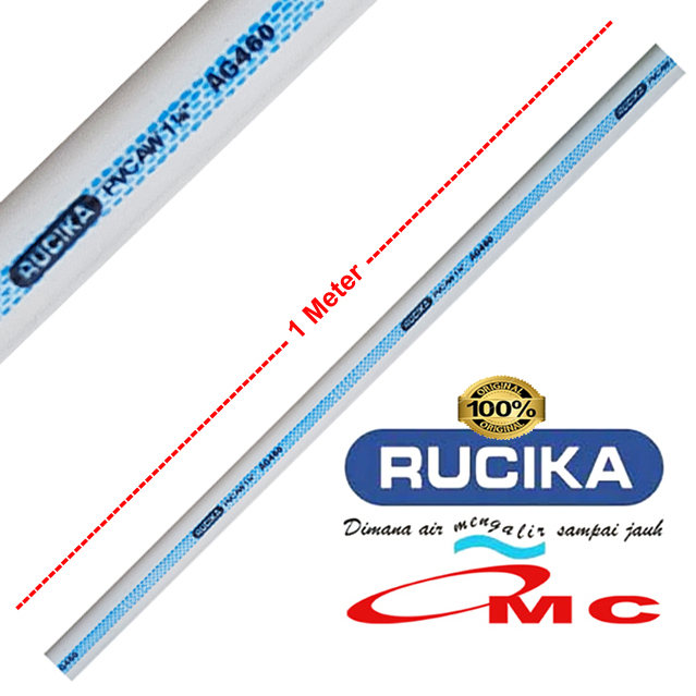 Pipa PVC Rucika AW Paralon Pralon Air 1 1-1/4 Inch 1 M 100 Cm