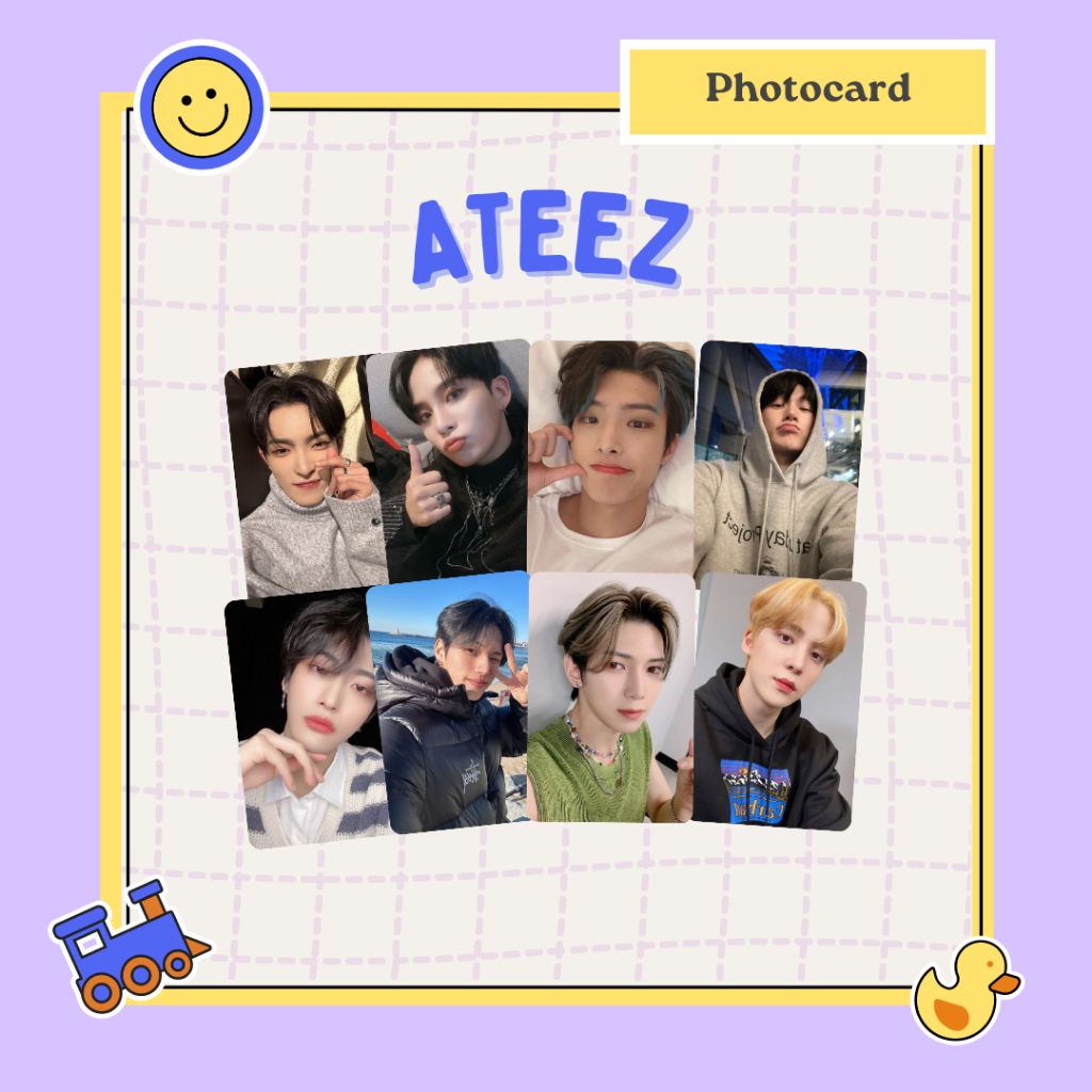 Unofficial Photocard PC ATEEZ Foto Selca Fankit Freebies Merchandise Kpop Bahan Artpaper Tebal