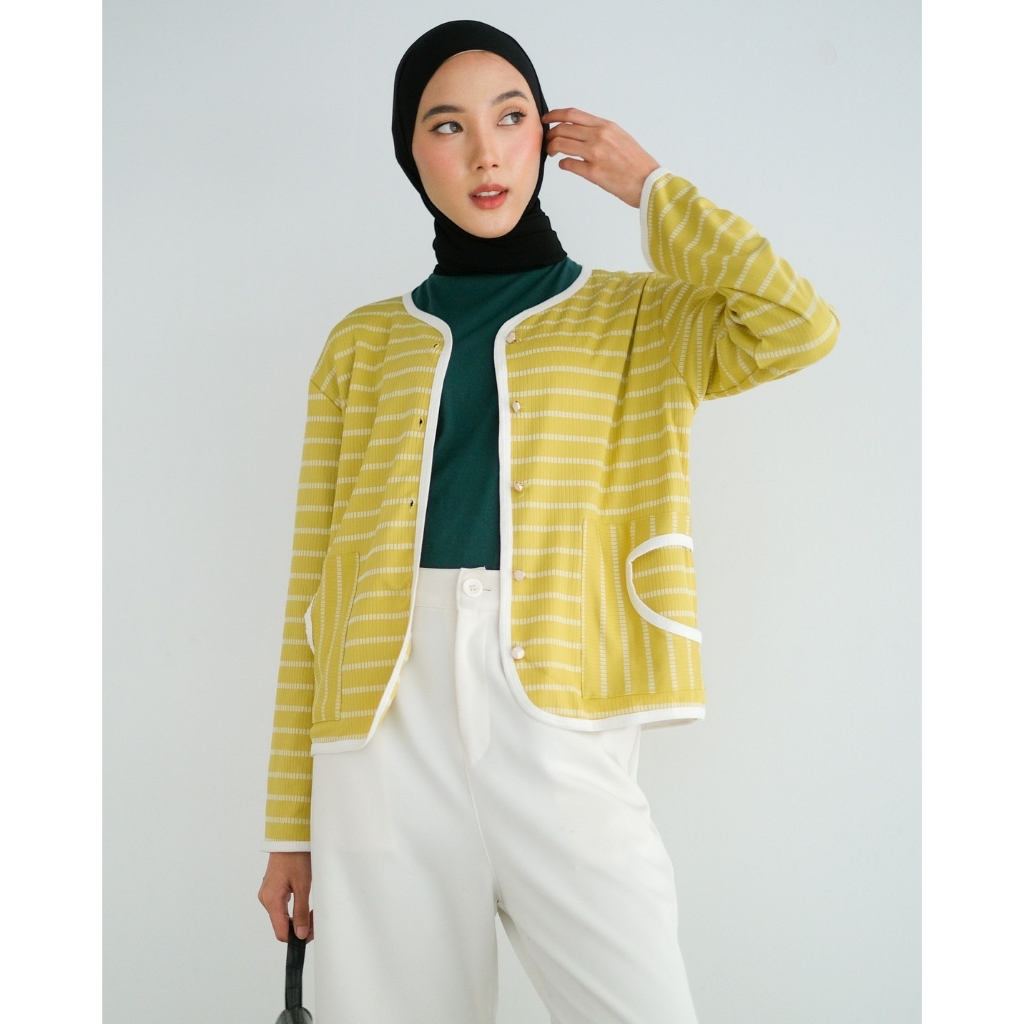 Myrubylicious JANITA OUTER KODE V2570 | OUTER | OUTER WANITA | OUTER LENGAN PANJANG | OUTER STRIPE