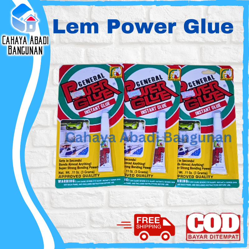 Lem Power Glue General 3gram ASLI / Lem Serbaguna General / Perekat Instan