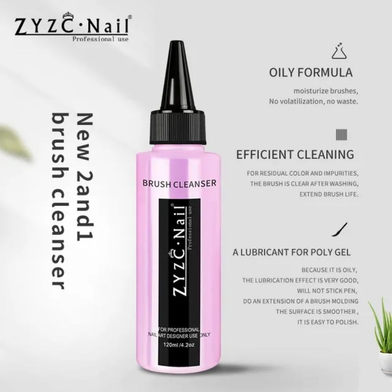ZYZC BRUSH CLEANSER TIDAK BOCOR PEMBERSIH KUAS NAIL ART CAIRAN PEMBERSIH KUAS KUTEK 120ML