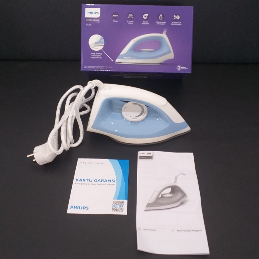 Setrika Seterika Philips Seri 500 / Setrika Kering / Gosokan DST0510