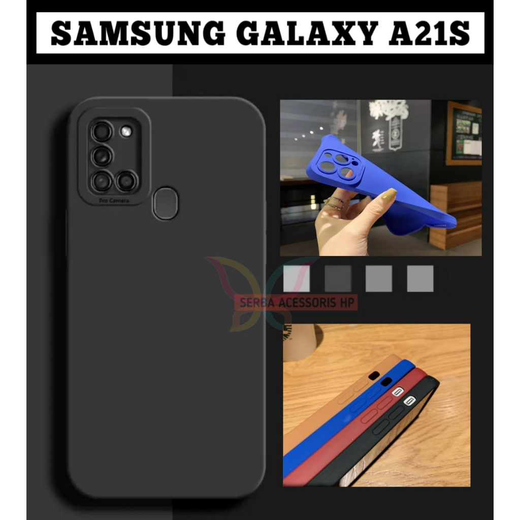 Case Macaron SAMSUNG GALAXY A21S Softcase Polos Lembut Pelindung Camera