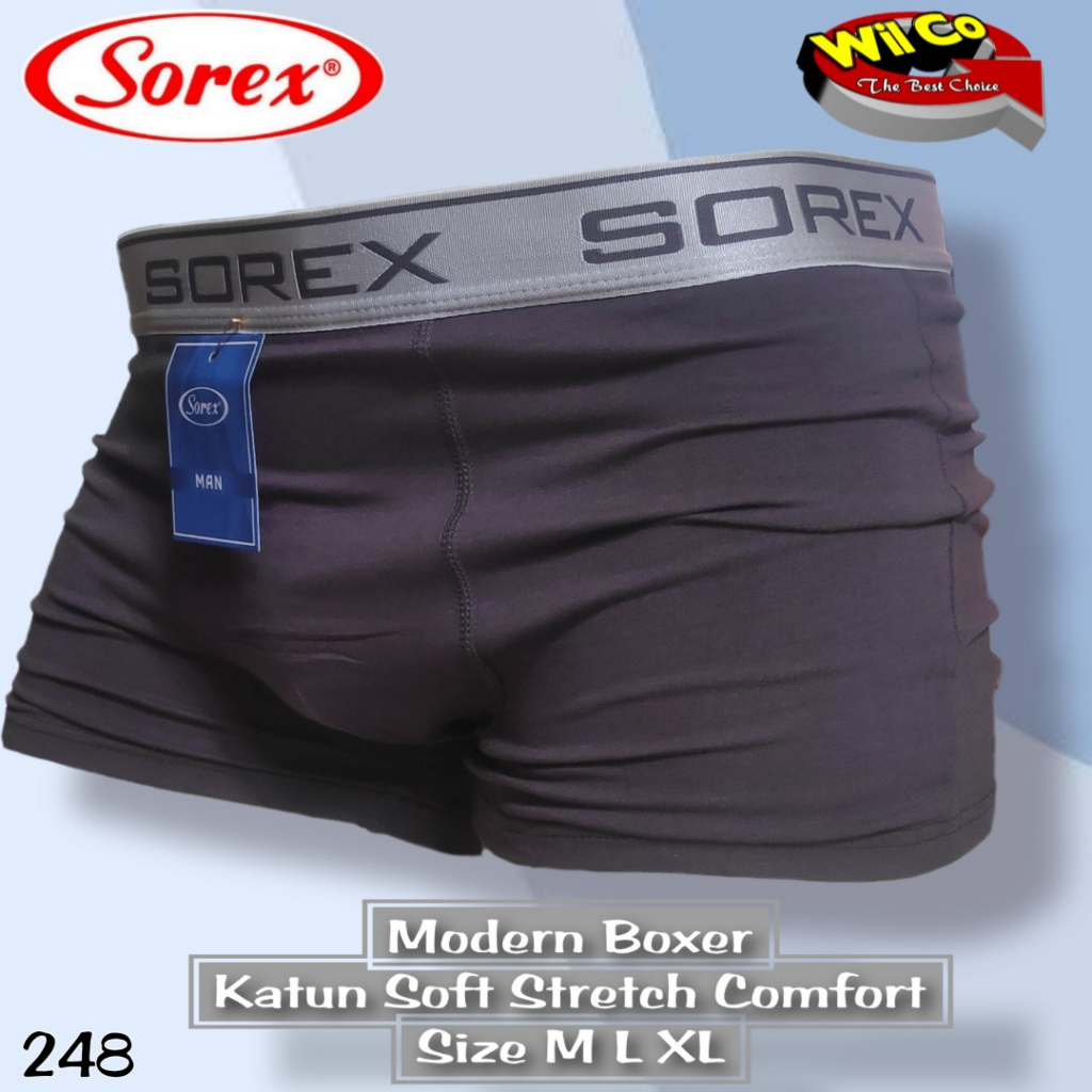 K248D - (DIJUAL PER 1 BOX ISI 2 Pcs) CELANA DALAM BOXER PRIA SOREX SIZE S - XL