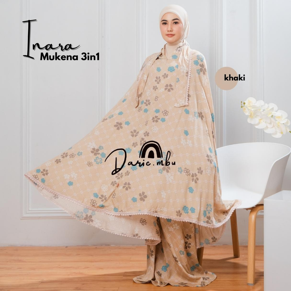 DARIE.MBU - Mukena Dewasa Motif 3in1 Rayon Mewah Inara Series