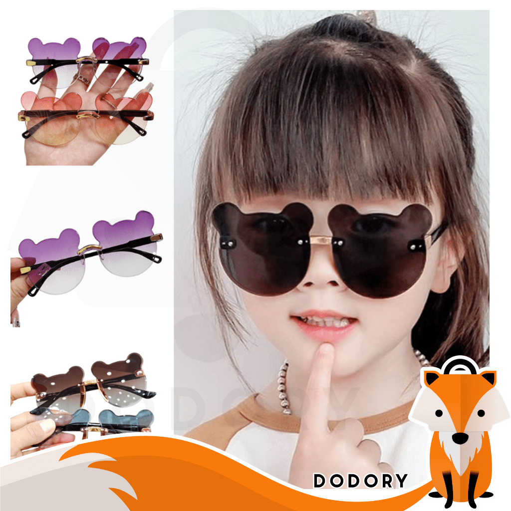 DODORY K719 Kacamata Anak Bear Shape Kacamata Anak Model Beruang Kacamata Telinga Beruang Sunglasses Kids