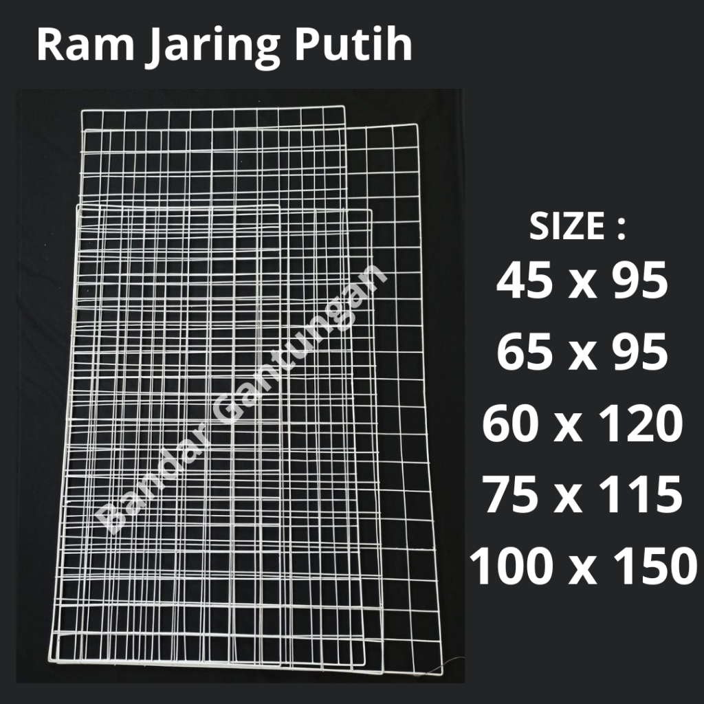 Ram Kawat Putih Grid Wall Foto Ram Putih+Dus Display Aksesoris Hp Ram Jaring Pajangan Aksesoris - BH