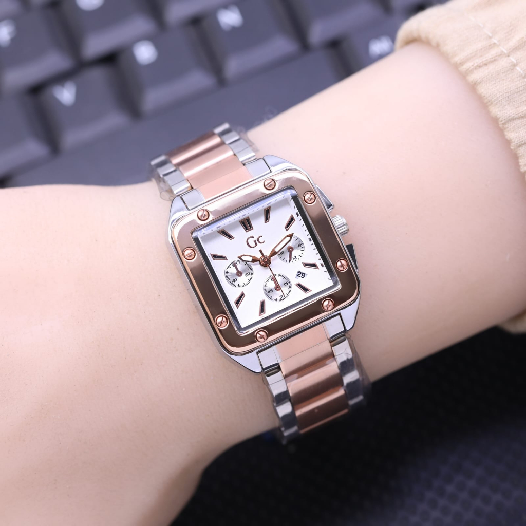 JAM TANGAN WANITA GC SEGI LS - 021 RANTAI FULL STAINLESS TANGGAL AKTIF