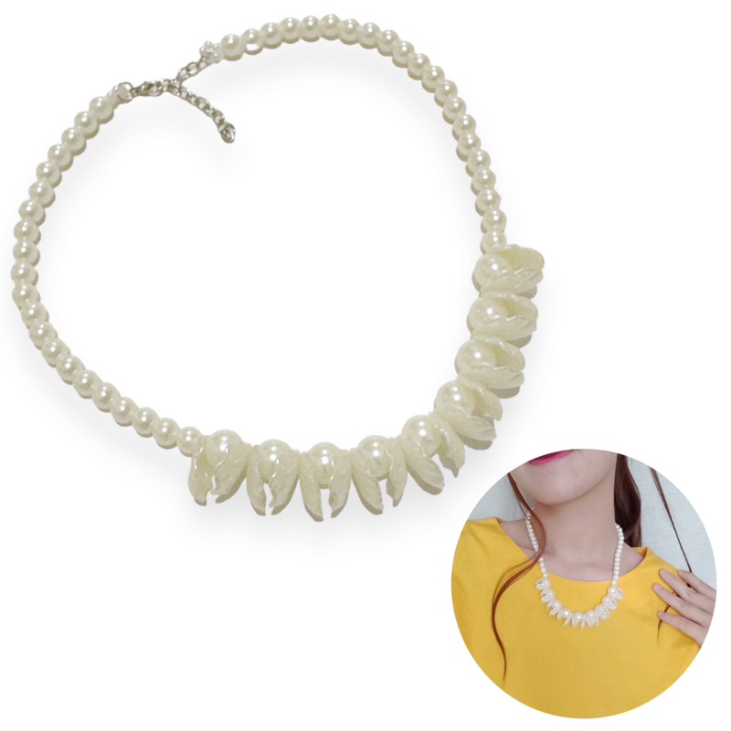 Caspia Shell Pearl Necklace Kalung Mutiara Kerang Kelopak