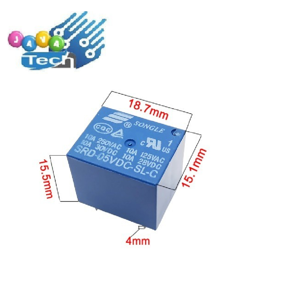 Relay SPST 4 Kaki SRD 12V DC 10A