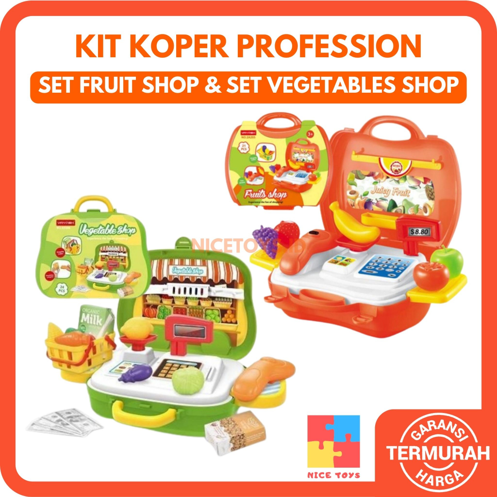 Kit Koper Profession Set Fruits Shop Set Vegetable Shop Mainan Peran Anak Mainan Profesi Anak Mainan Anak Jual dan Beli Anak