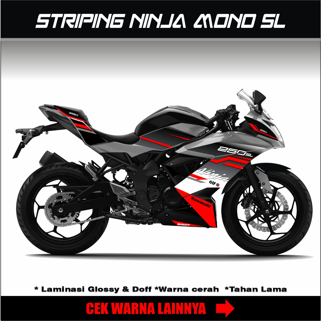 Striping sticker ninja 250 mono / stiker ninja mono 250 sl