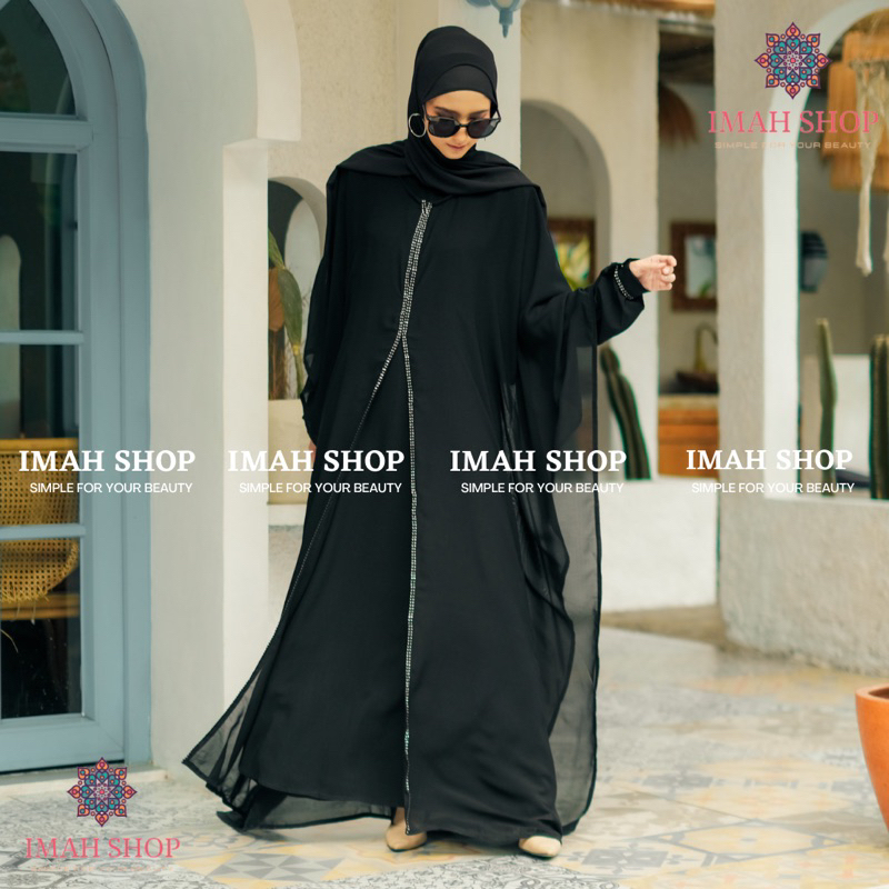 NEW EXCLUSIVE ABAYA TURKEY KAFTAN DUBAI OUTHER SAUDI 2IN1 MATA Swarovski ORI #abayaturkey #kaftan #abaya #abayablink kaames  812