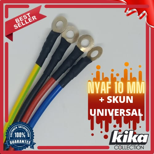 Kabel NYAF 10mm Plus 2 Skun M6 Universal Kabel Grounding Kabel Negatif Kabel Massa