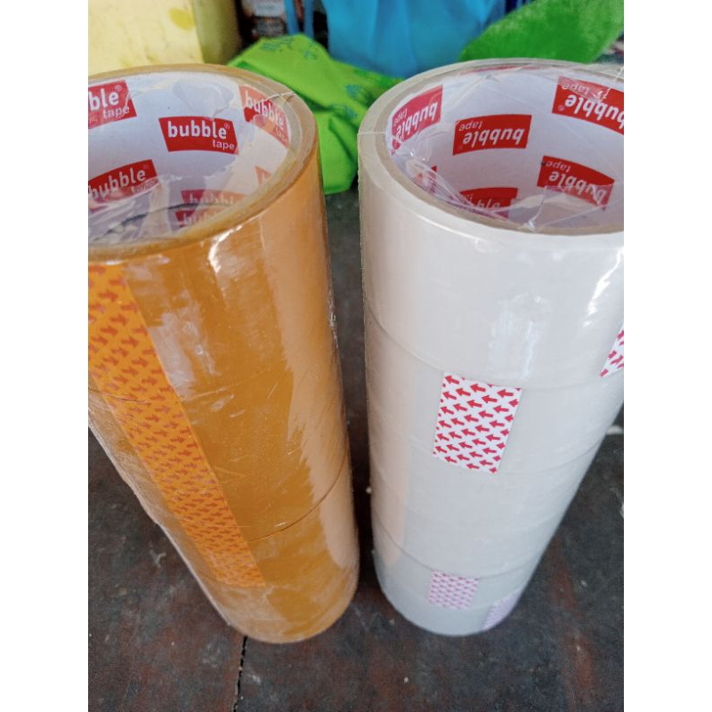 

Lakban Bubble bening dan coklat / lakban