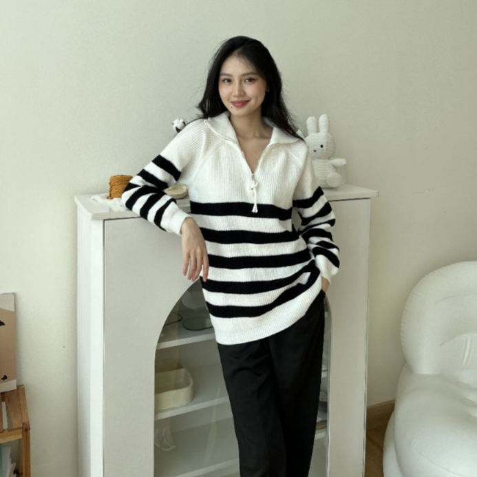 Mendy Thick Sweater - Pakaian Wanita Casual - Atasan Rajut - Blouse Korean Style