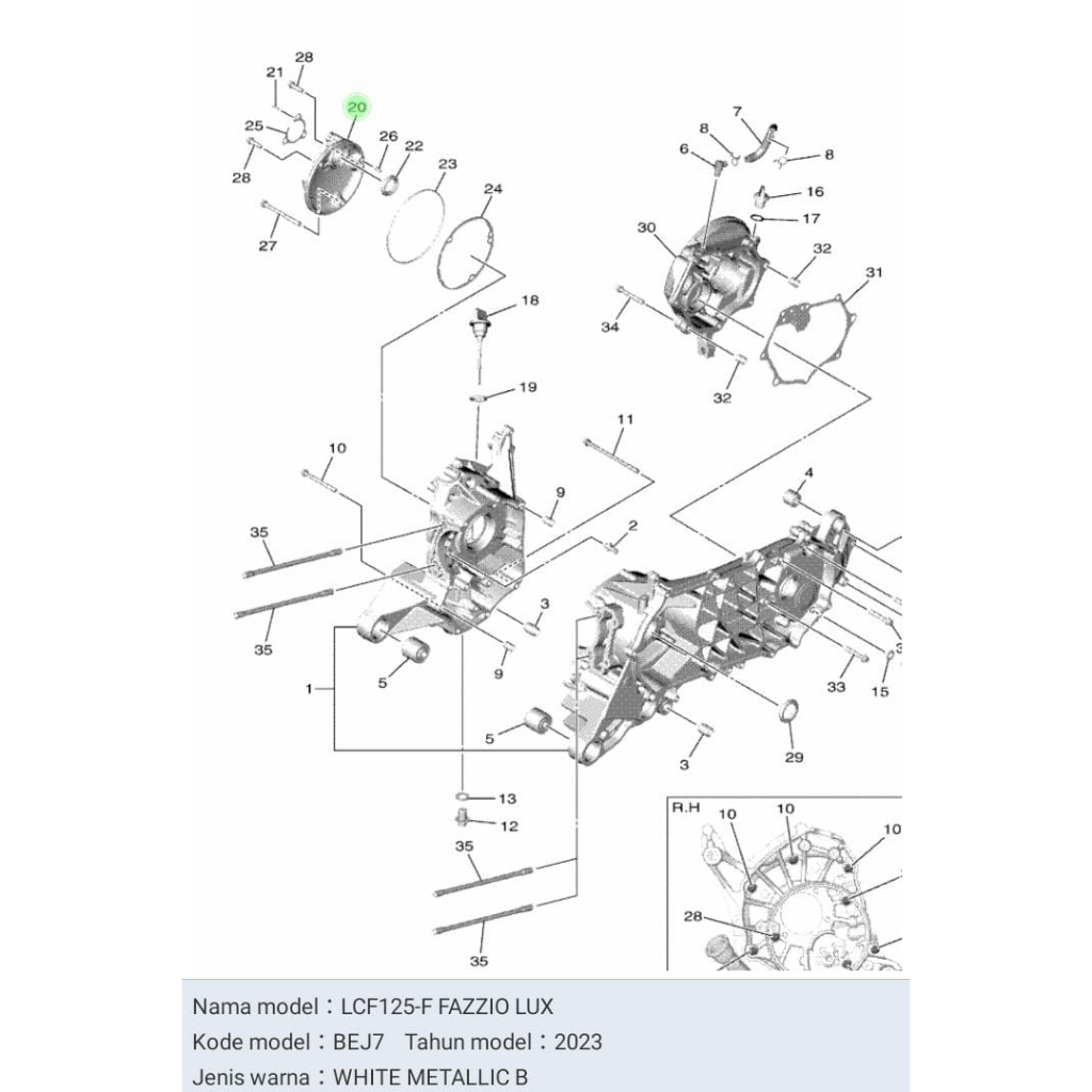 COVER CAP TUTUP POMPA OLI FAZZIO ASLI ORI YAMAHA B5D E5417 10