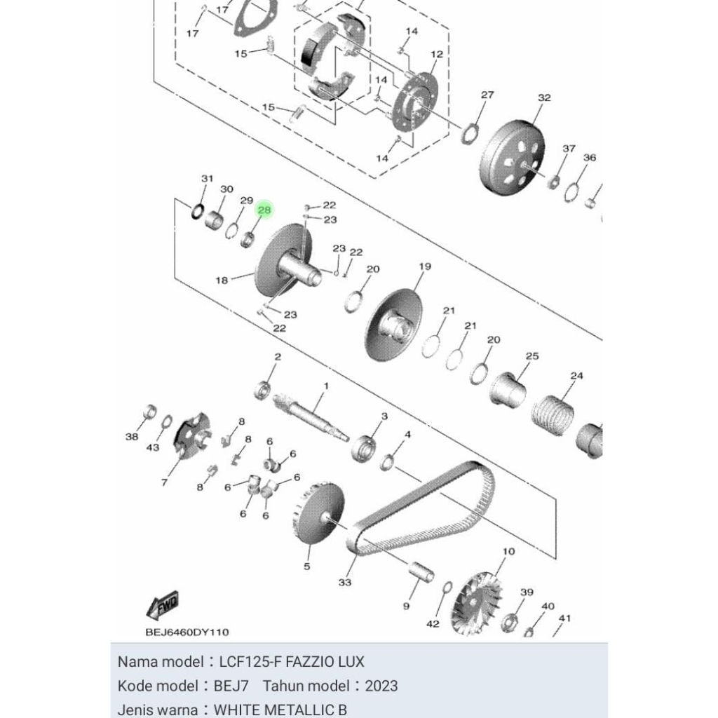 BEARING LAHER PULLY PULI COWOK FAZZIO NEW FREEGO GRAND FILANO ASLI ORI YAMAHA B5D E7678 00