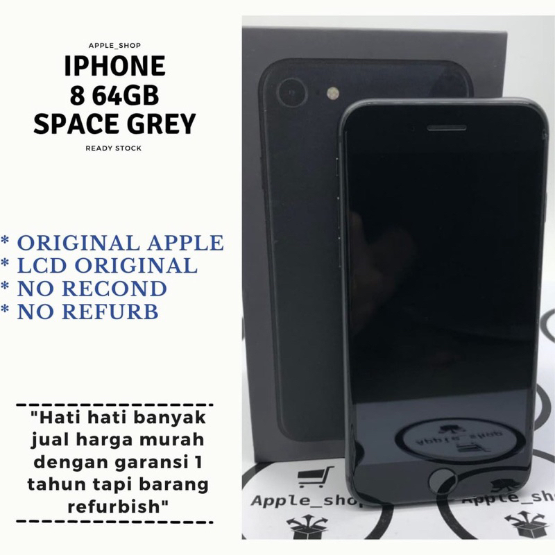 iphone 8 64gb hitam Lcd Original Mulus Original