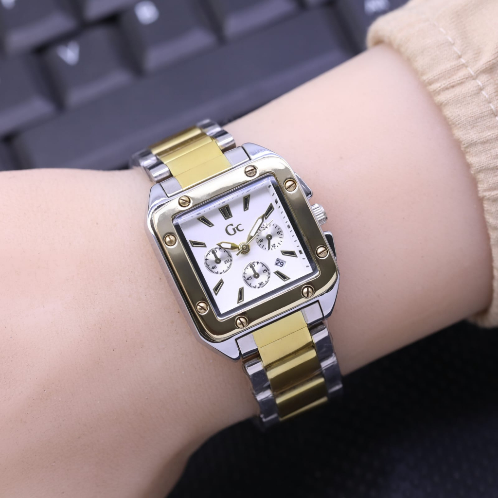 JAM TANGAN WANITA GC SEGI LS - 021 RANTAI FULL STAINLESS TANGGAL AKTIF