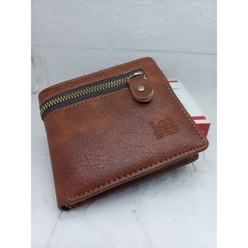 Dompet Lipat Resleting pinggir Dompet Semi Kulit Yang Berkualitas Premium Free Box