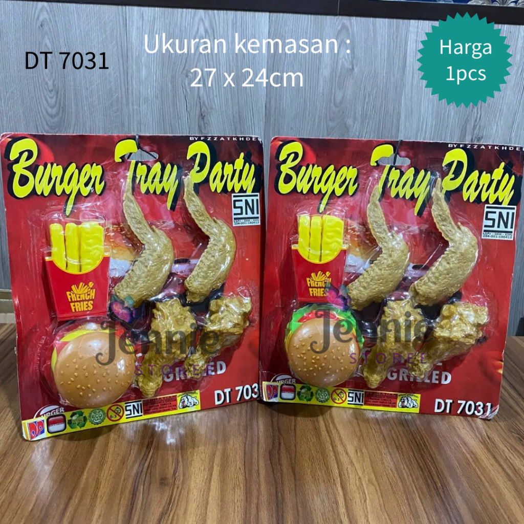 ( Jenniestoree ) Mainan Burger Tray Party DT7031 Ayam Goreng Fried Chicken KFC MCD Paha Sayap Kentan
