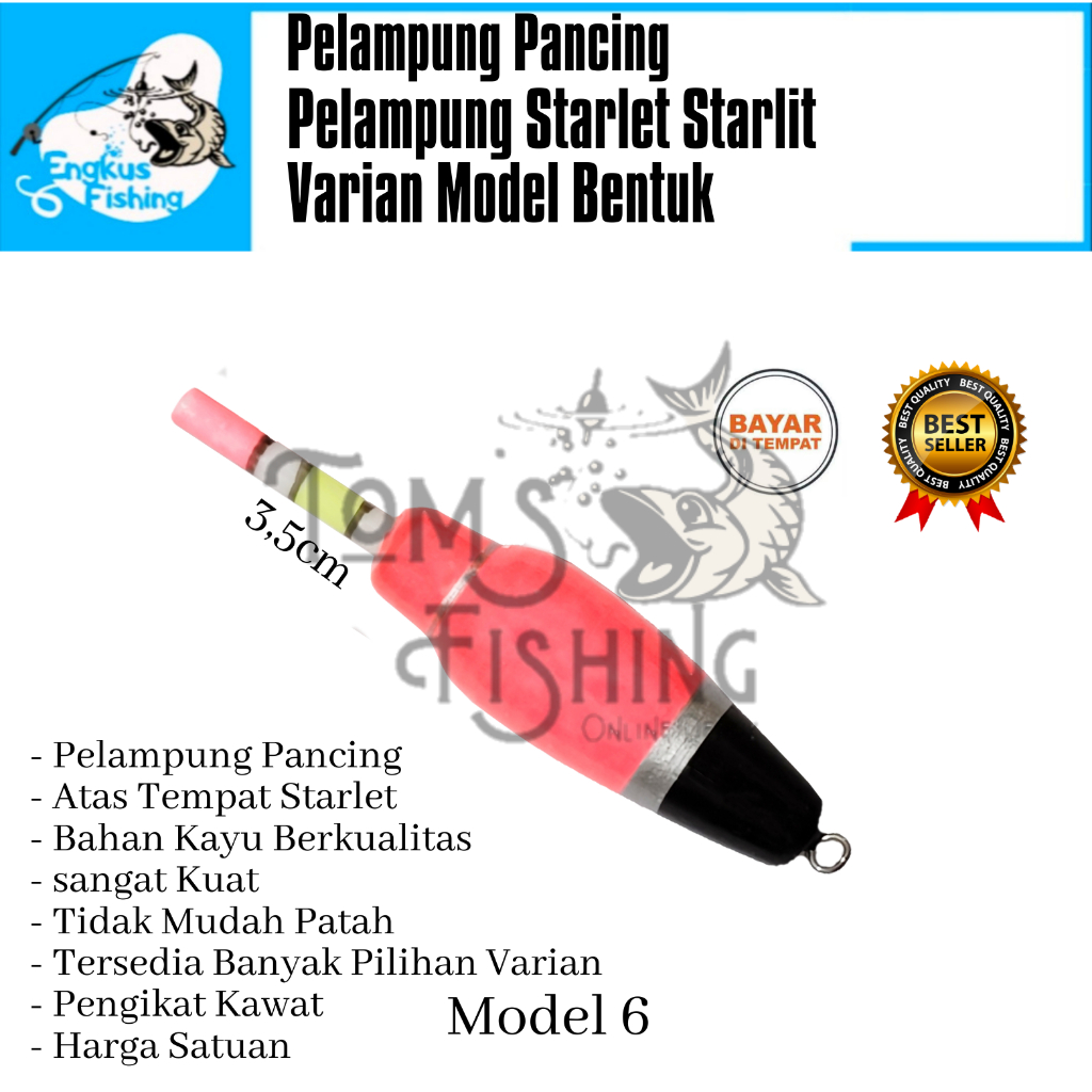 Pelampung Pumbul Pancing Starlite Kayu Pendek / Panjang Varian Model Bentuk Murah - Engkus Fishing