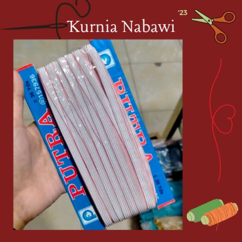 TALI KARET ELASTIS KOLOR || Karet elastis merk Putra || JUAL PER 1 ROLL