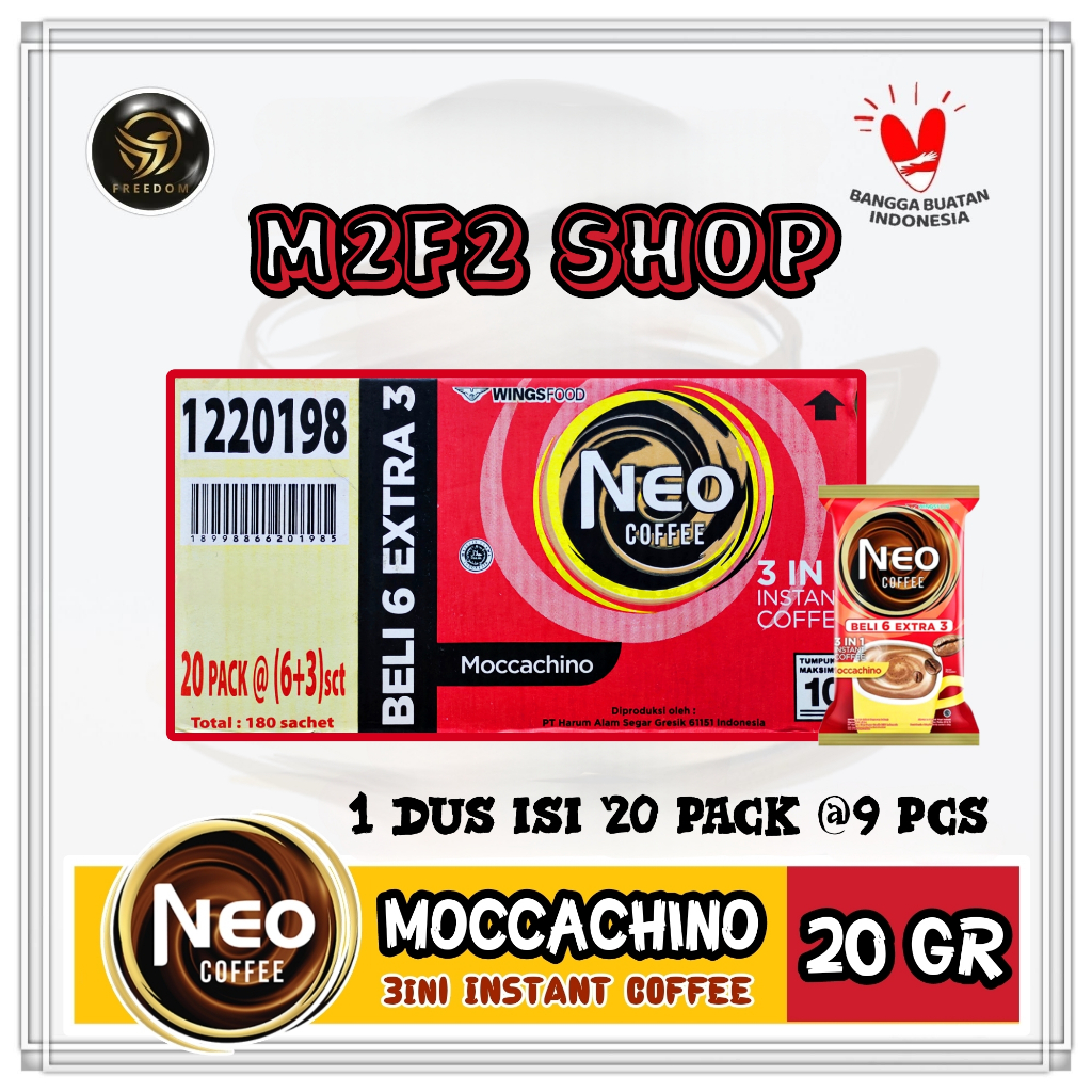 

Kopi Neo Coffee Moccachino 3in1 Sachet | Pack MT - 20 gr (Kemasan Karton)