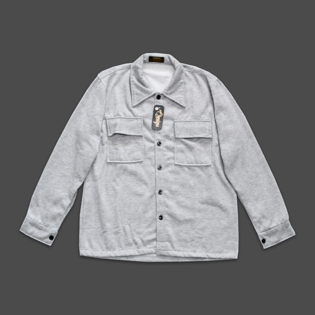 SHAKET JAKET KEMEJA PRIA WARNA - ABU MUDA
