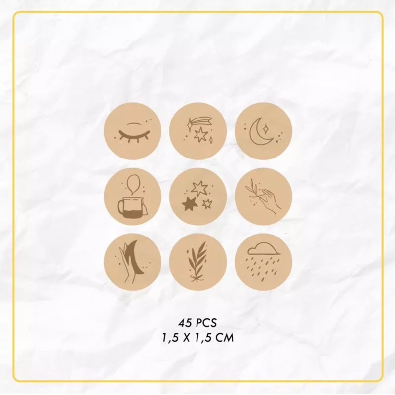 

stiker bulat kecil krem