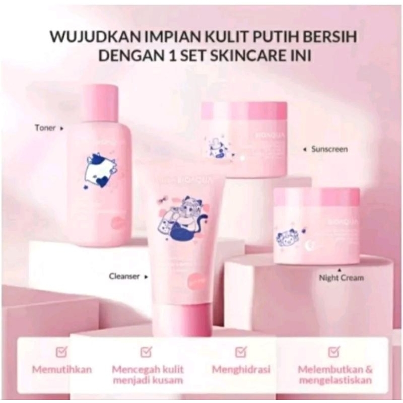 BIOAQUA 4pc Paket Niacinamide Glowing &amp; Brightening Set