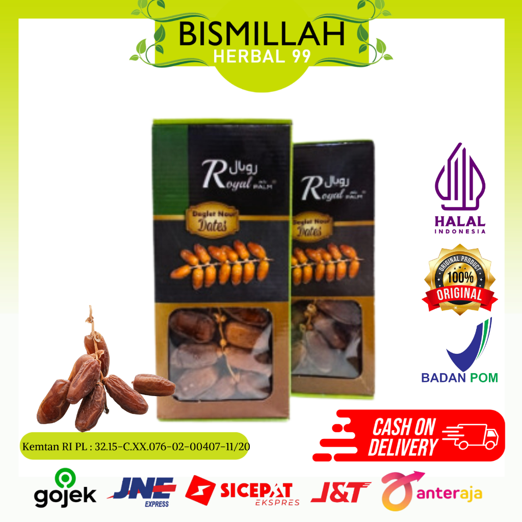 

KURMA TUNISIA TANGKAI ROYAL PALM 500gr/KURMA ROYAL PALM/KURMA TANGKAI