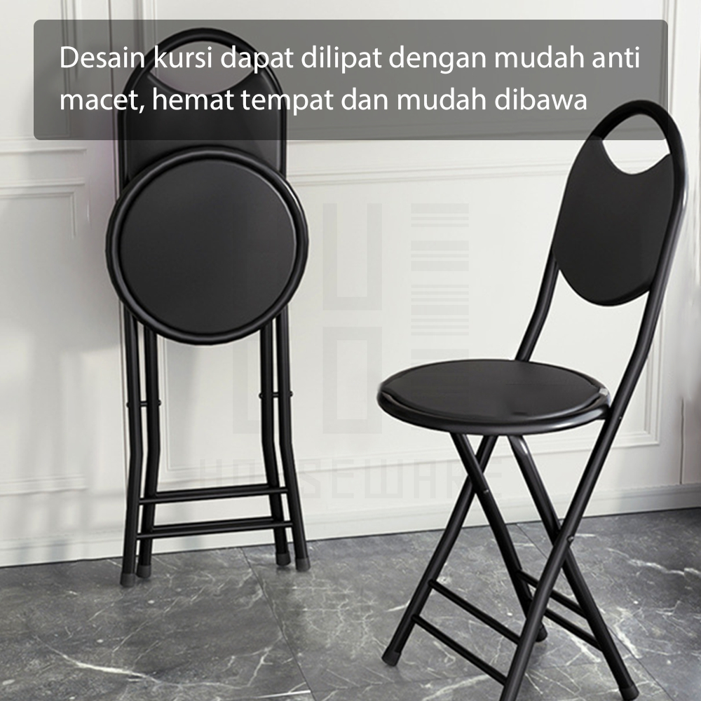 HUGO Kursi Kantor Lipat Portable Kursi Makan Lipat Travel Camping Outdoor Serbaguna Kursi Kerja