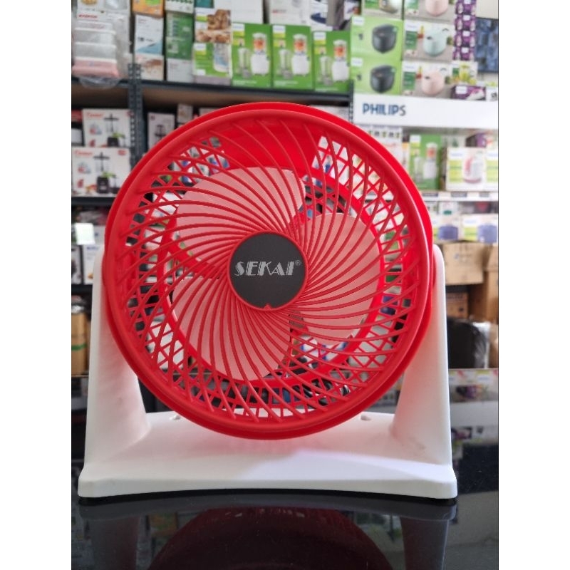 SEKAI Desk Fan 2 In 1 Kipas Angin Meja / Dinding FCU 835 Black / Hitam Merah Putih