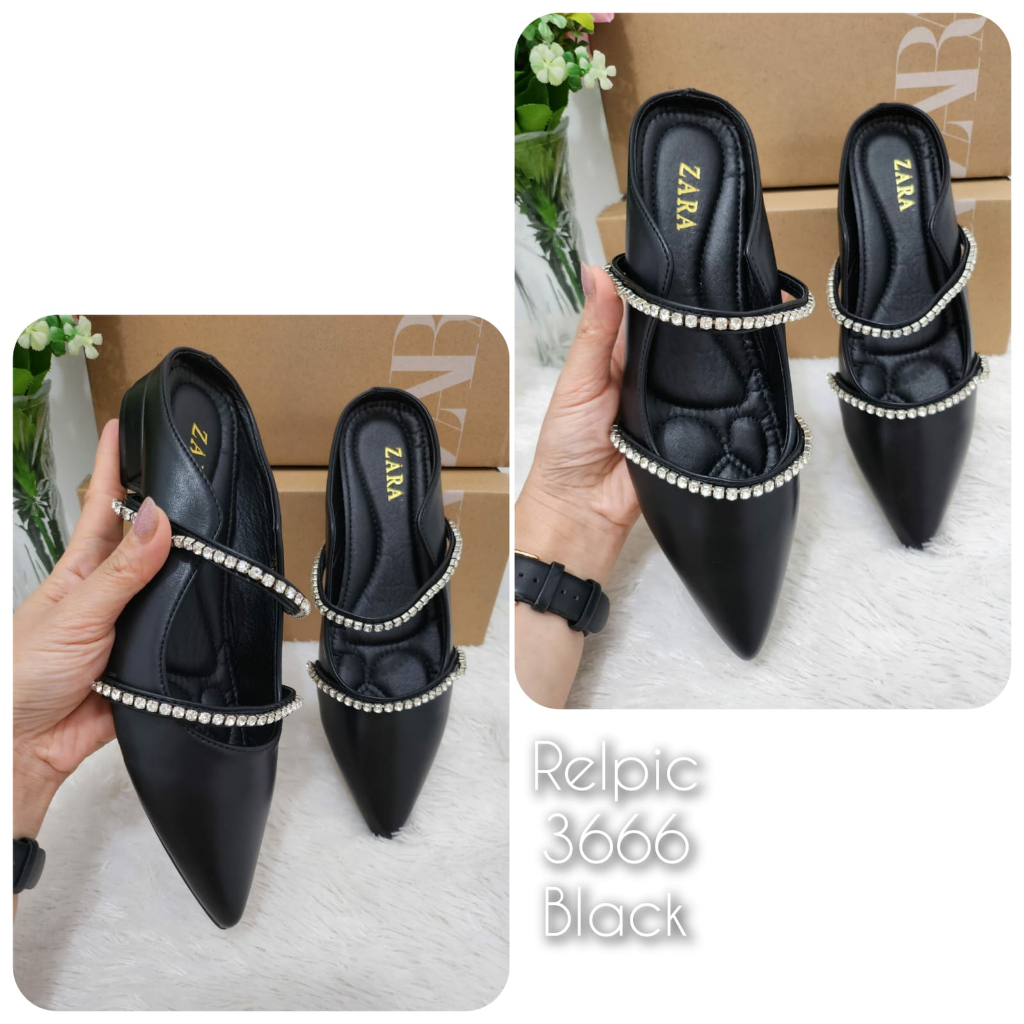 Sandal wanita Mules Cantik import Heels 2cm kode 3666