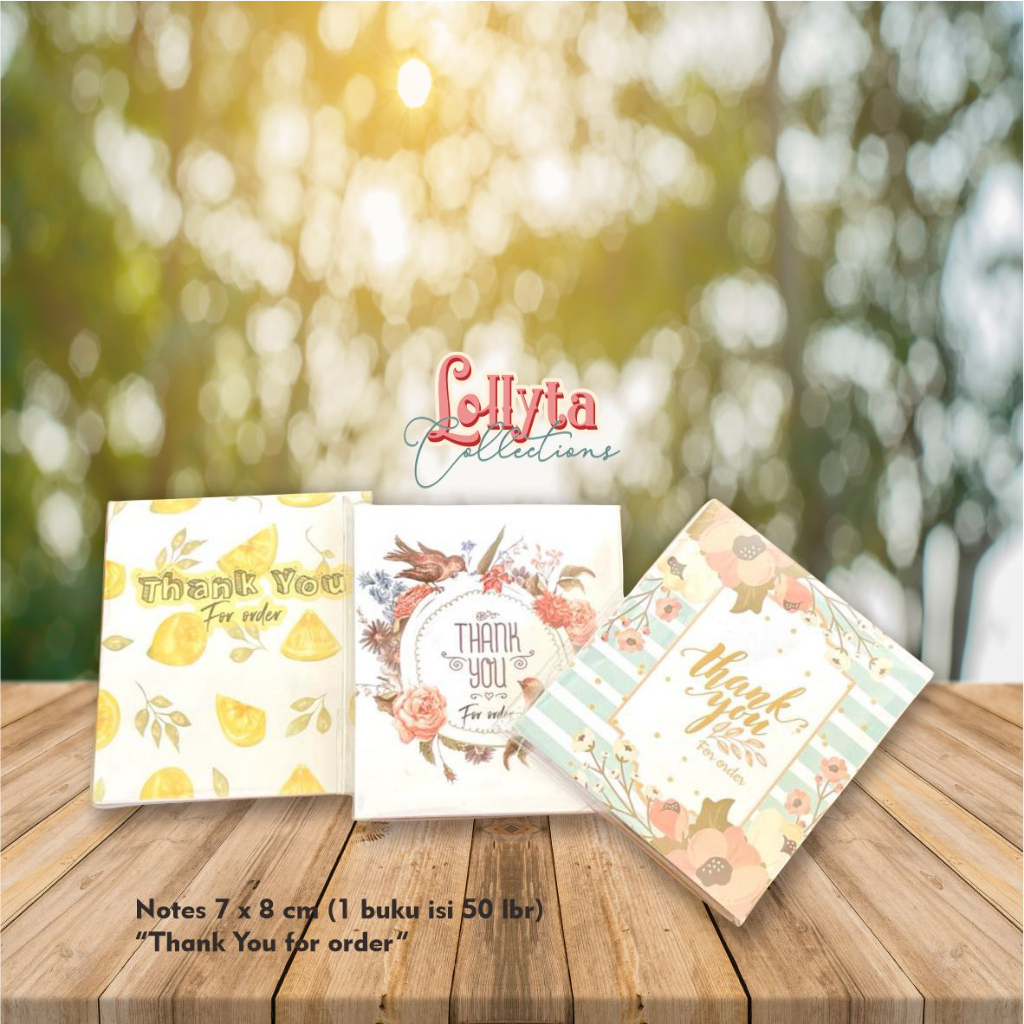 

Notes Book / Memo / Notepad Mini 7 x 8 cm Tulisan Thank You For Order